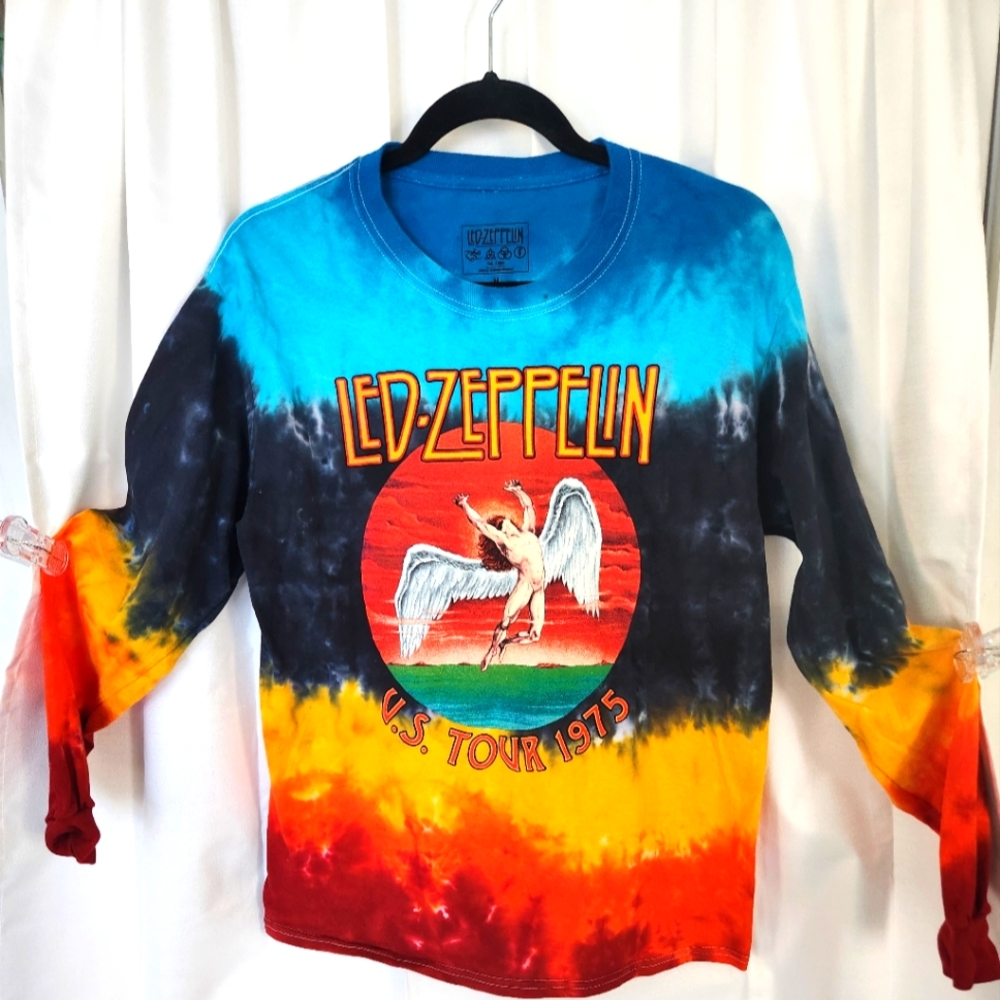 Led Zeppelin 1975 Tour Tie dye Long Sleeve Tee